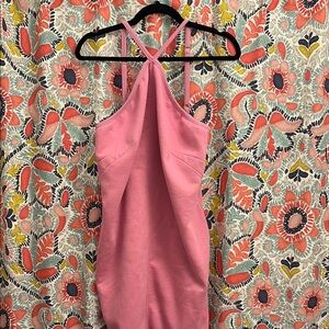 Anthropologie Pink Sheath Halter Dress